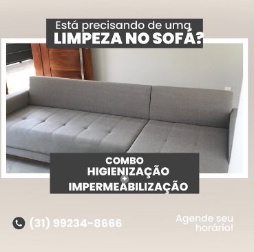 Higienização e impermeabilização de sofá residencial ANS